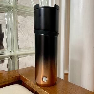Starbucks Ombré Black Copper Speckled 16 oz Tumbler Leakproof Lid